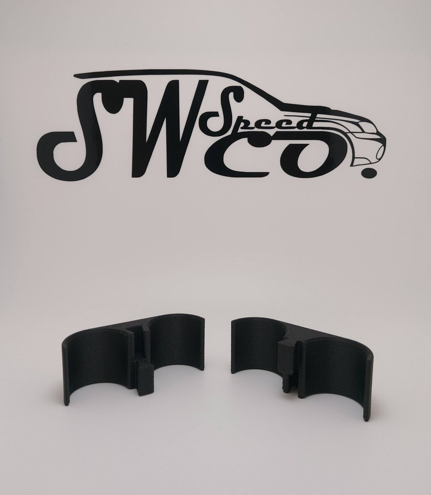 Ghost Interlock Hose Separator Disassembled 28 mm in front of a white background with a black SW Speed Co logo.