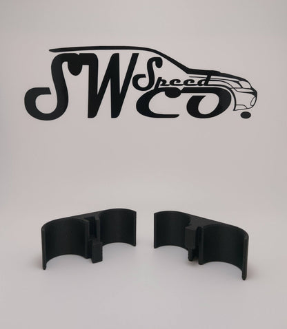 Ghost Interlock Hose Separator Disassembled 28 mm in front of a white background with a black SW Speed Co logo. 