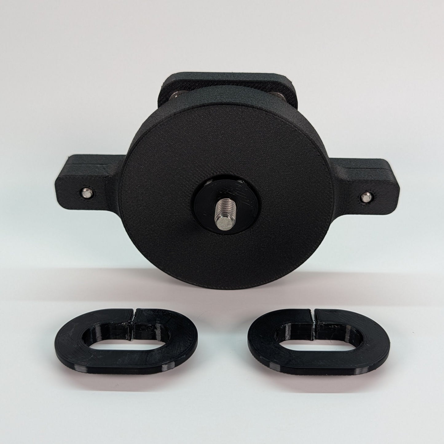 3D Printed Radium Surge Tank Mount Assembled Bottom with TPU Fuel Line Grommets