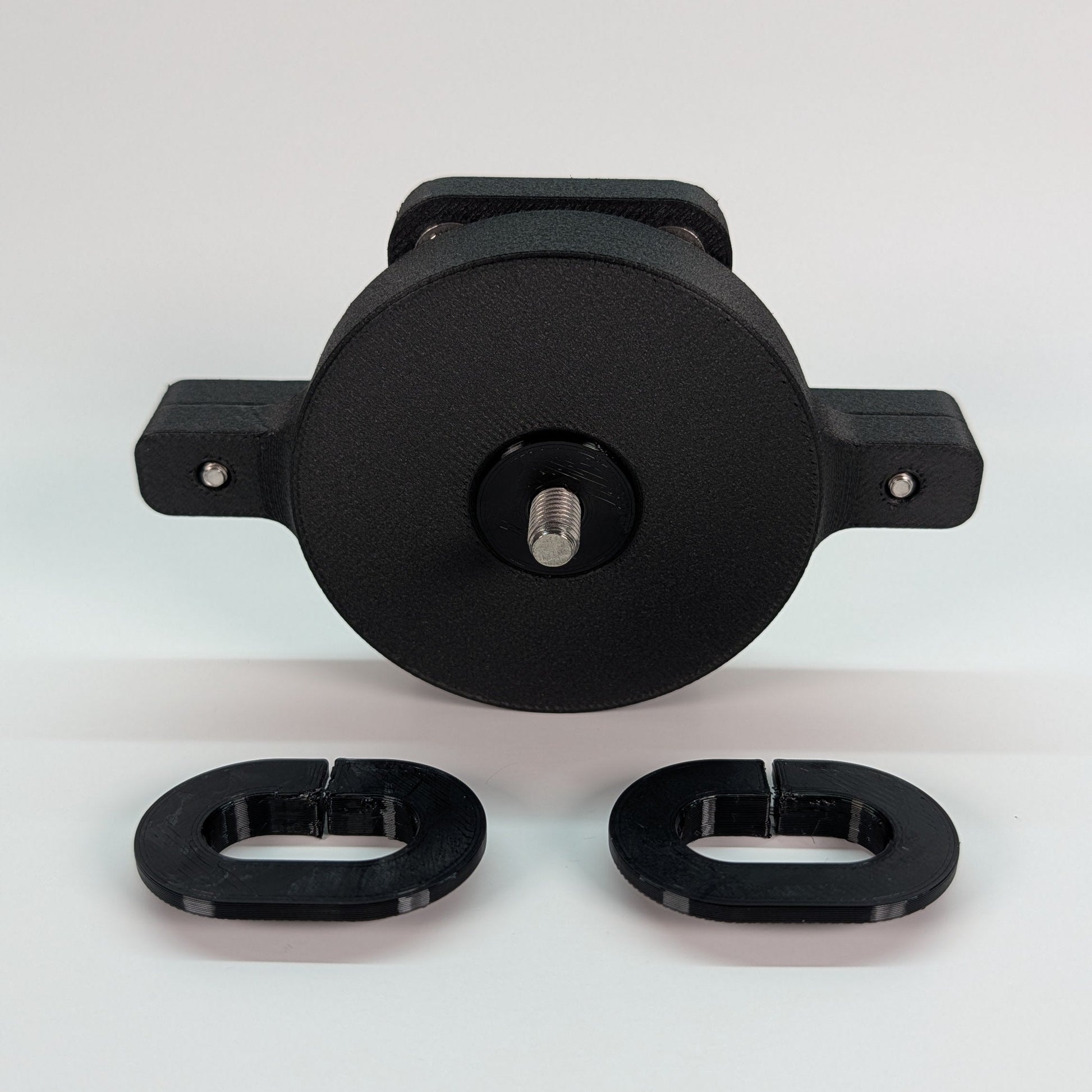 3D Printed Radium Surge Tank Mount Assembled Bottom with TPU Fuel Line Grommets